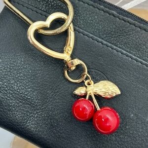 Gold Heart/Cherry Keychain Wallet/Bag Charm🎁BUNDLE (3)for $19 NWT